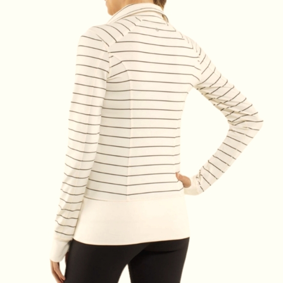 Lululemon Nice Asana Slalom stripe angel wing jacket Size 12 - Picture 3 of 12